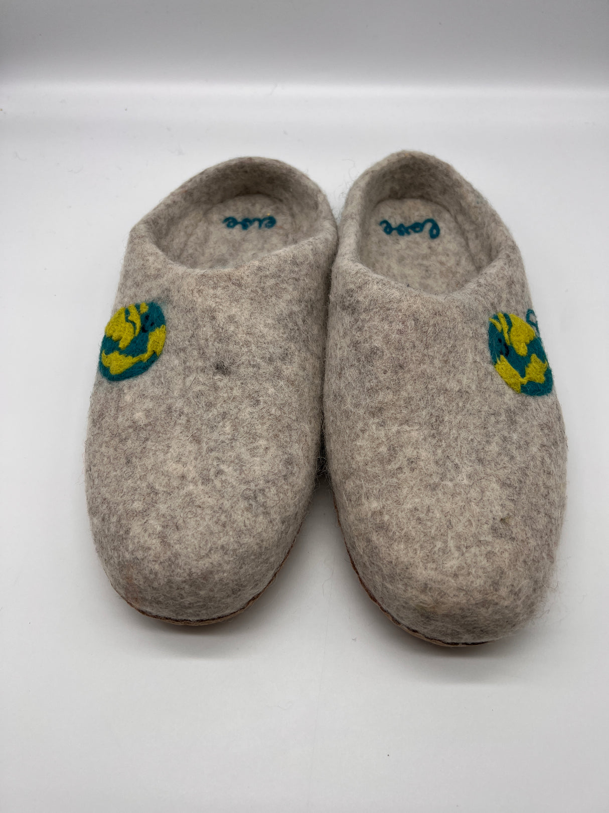 Love Ewe Hand-Felted Organic Wool Slippers for Women (Peace)