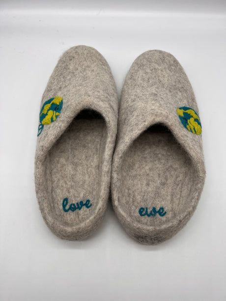 Love Ewe Hand-Felted Organic Wool Slippers for Men (Peace)