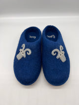 Love Ewe Hand-Felted Organic Wool Slippers for Men (Blu)