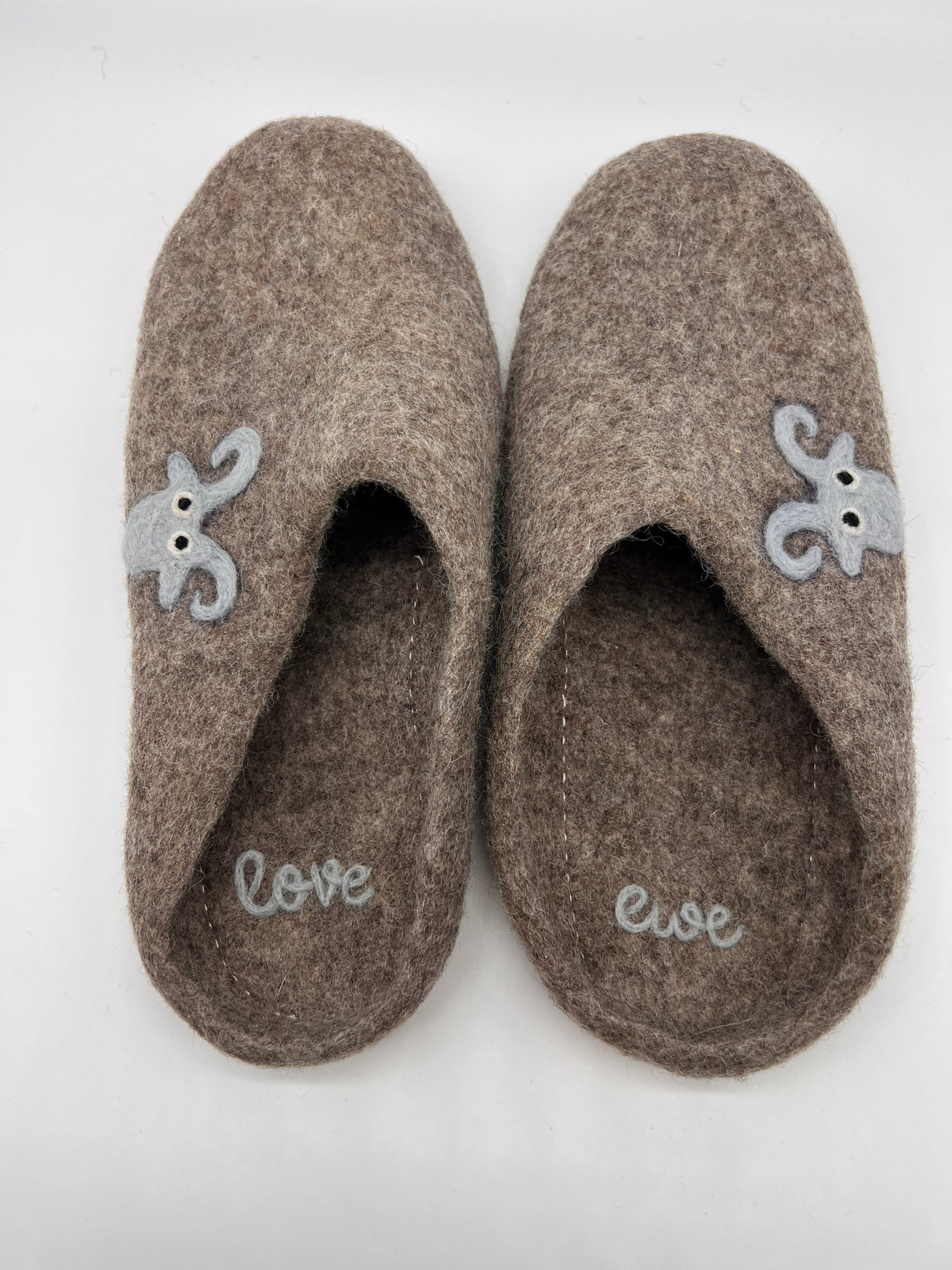 Love Ewe Hand-Felted Organic Wool Slippers for Men (Blu)