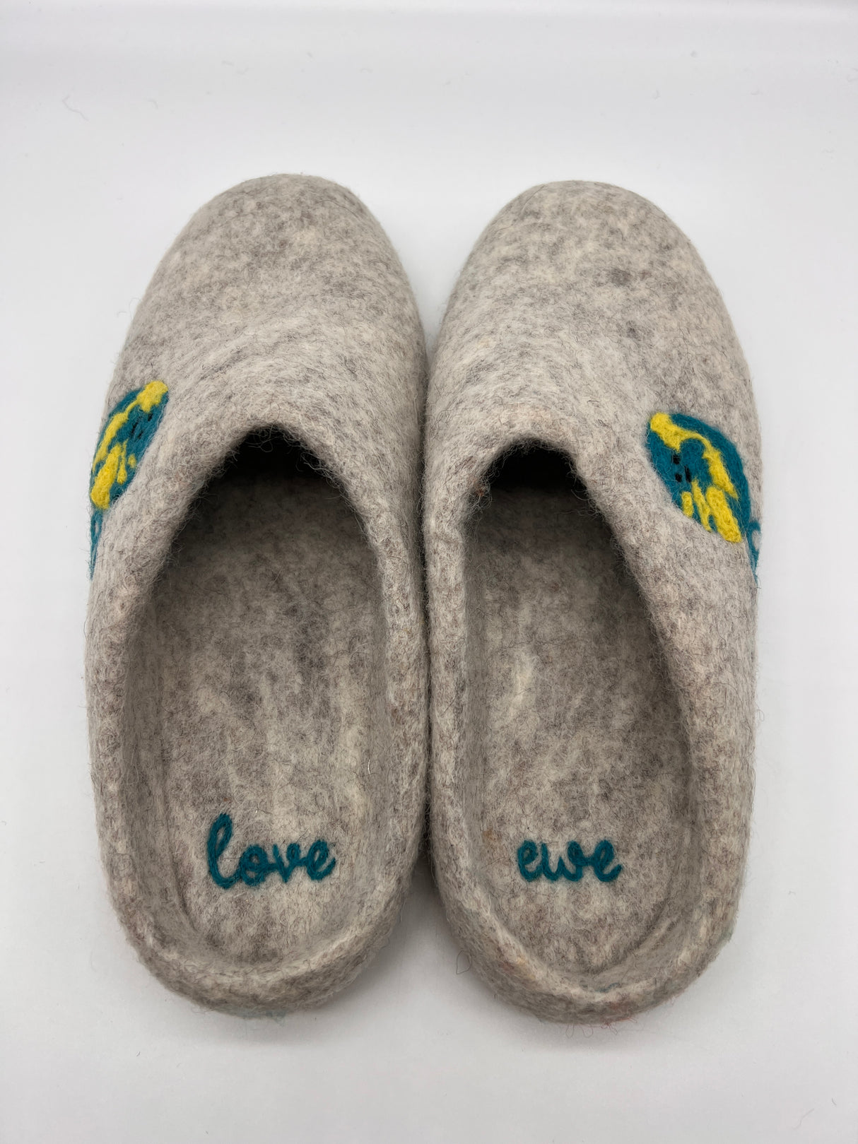Love Ewe Hand-Felted Organic Wool Slippers for Women (Peace)