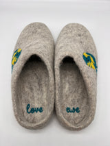 Love Ewe Hand-Felted Organic Wool Slippers for Women (Peace)