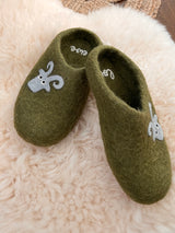 Love Ewe Hand-Felted Organic Wool Slippers for Men (Blu)