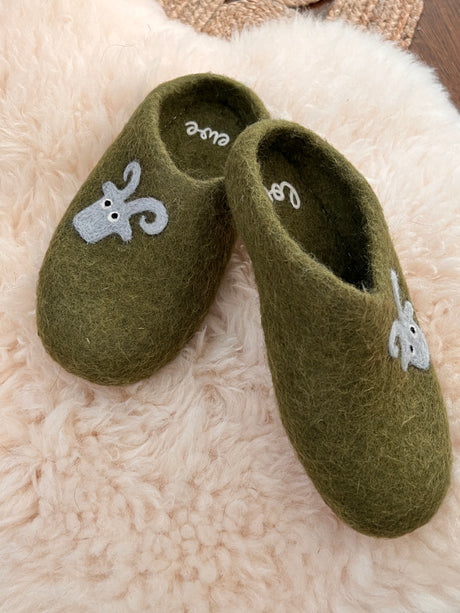 Love Ewe Hand-Felted Organic Wool Slippers for Men (Blu)