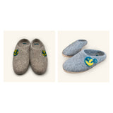 Love Ewe Hand-Felted Organic Wool Slippers for Women (Peace-DG)