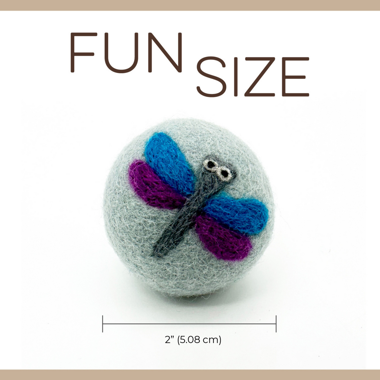 Love Ewe Handmade Felt Pet Toys for Cats, Kittens, Dogs, Small Pets: Planet Friendly, Natural Dye, Pack of 3, Butterfly / Dragonfly, Cat / Mouse, Bird / Fish, Duck / Bunny, or Bee  / Flower