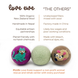 Love Ewe Handmade Felt Pet Toys for Cats, Kittens, Dogs, Small Pets: Planet Friendly, Natural Dye, Pack of 3, Cat / Mouse, Bird / Fish, Duck / Bunny, Butterfly / Dragonfly or Bee / Flower