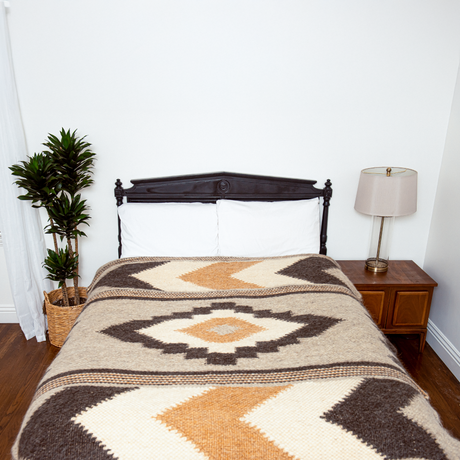 Myr (Peace) Wool Statement Bed Blanket