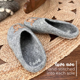 Love Ewe Hand-Felted Organic Wool Slippers for Women (Beau)