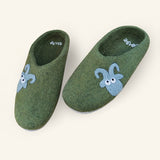 Love Ewe Hand-Felted Organic Wool Slippers for Men (Blu)