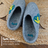 Love Ewe Hand-Felted Organic Wool Slippers for Men and Women (Peace-LG)