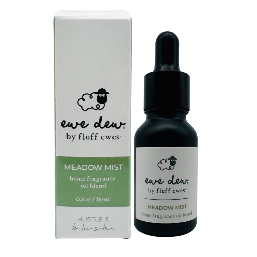 Ewe Dew by Fluff Ewes Meadow Mist Laundry, Home Fragrance + Aromatherapy Essential Oil Blend for Wool Dryer Balls or Oil Diffuser, 0.5 fl oz/15mL (Light, Fresh Floral)