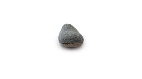 Front view of a single Love Ewe Hand-Felted Organic Wool Slipper for Women in Blush-DG, handmade in Nepal with a brown sole, isolated on a white background.