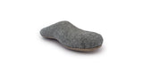 A single Love Ewe Hand-Felted Organic Wool Slipper for Women in Blush-DG, handmade in Nepal with a brown sole, is shown on a white background.