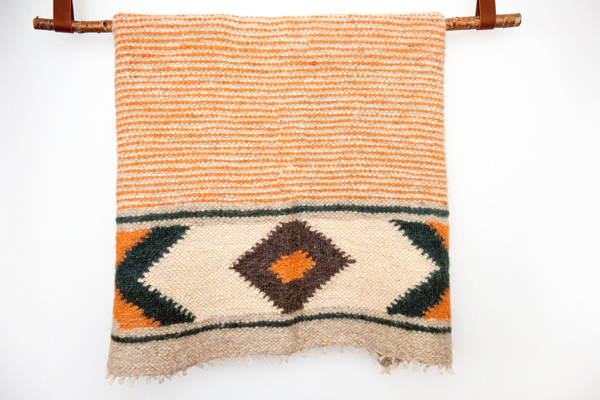 Handmade Organic Natural 100% Sheep Wool Woven Statement Blanket Bed Covering Bedspread Duvet