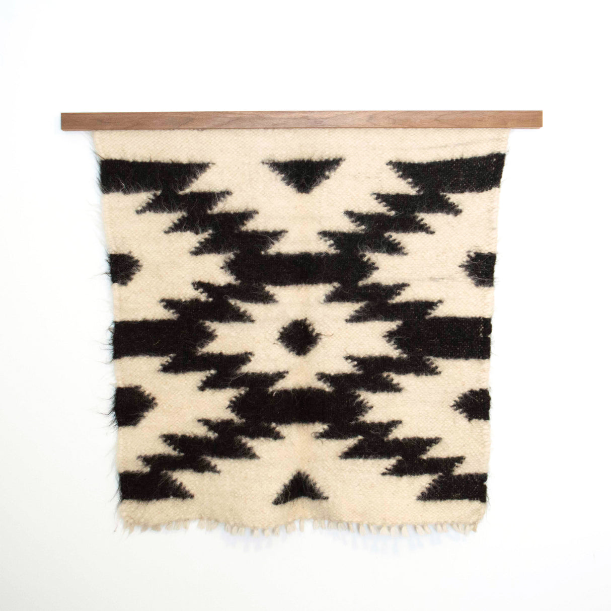 Eco-Friendly American Walnut Wood Rug Quilt Hanger (Knobless) and Wall Hanging Hand-woven in Ukraine