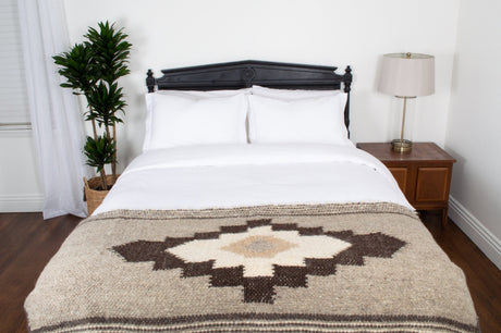 Handwoven Carpathian Wool Blanket – Organic 100% Sheep Wool Bedspread, Artisan Wool Throw, Handmade in Ukraine