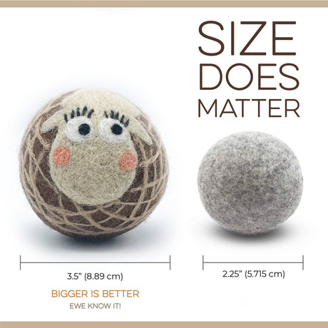 Fluff Ewes 100% Premium Wool Dryer Balls for Darks, 3 pack Natural Fabric Softener, Eco-Friendly & Handmade