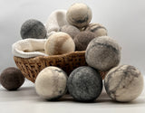 Fluff Ewes "Bag of Marbles" Premium Dryer Balls, DYE-FREE, 100% Natural Marbleized Sheep's Wool