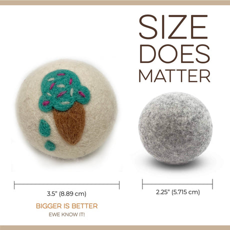 Fluff Ewes "Fun in the Sun" Premium Wool Dryer Balls: 6 Pack, Natural Fabric Softener, Eco-friendly