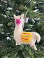 Hand-Stitched Felted Llama Ornament