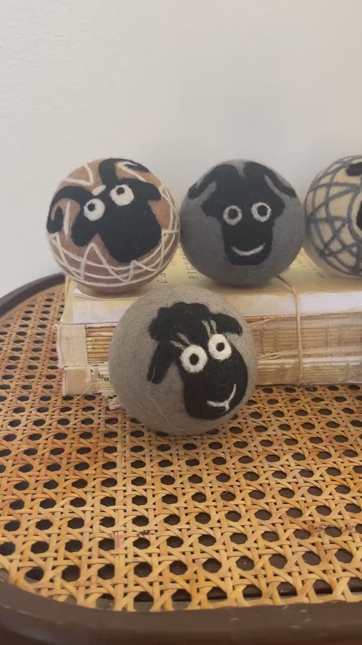 Fluff Ewes 100% Wool Dryer Balls, Premium, Extra Large Reusable & Natural Handmade