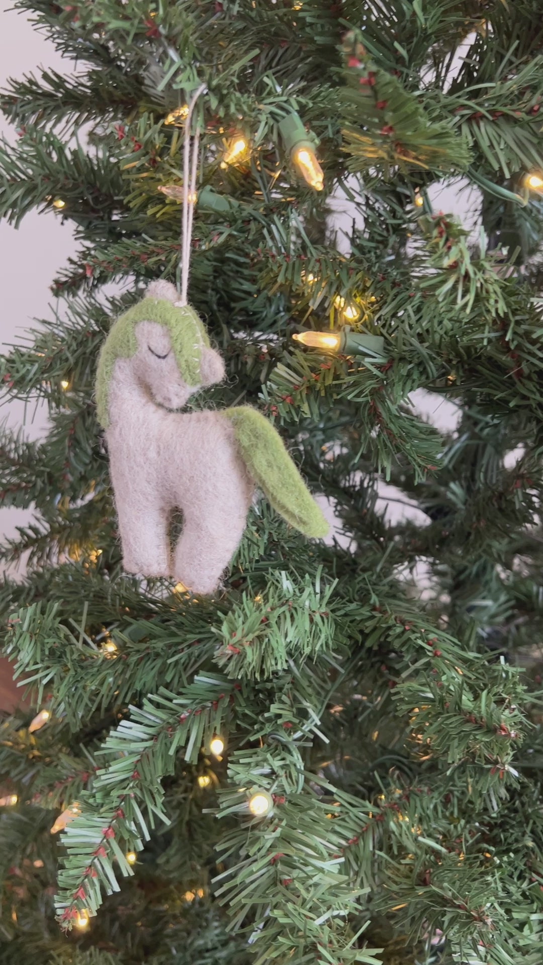 Hand-Stitched Felted Small Unicorn Ornament