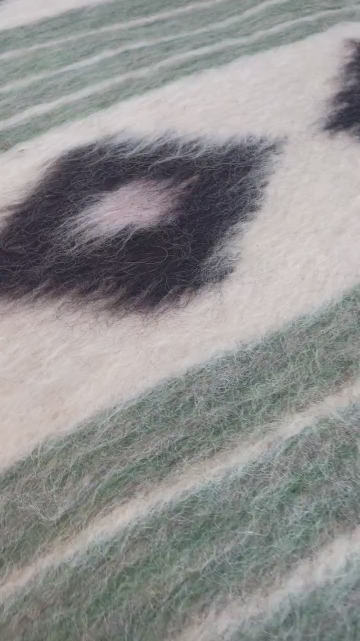 Handmade in Ukraine, Organic Natural 100% Sheep Wool Woven Statement Blanket Bed Covering Bedspread Duvet