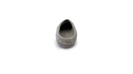 A single Love Ewe Hand-Felted Organic Wool Slipper for Women (Rainbow-Bright), viewed from above on a white background.