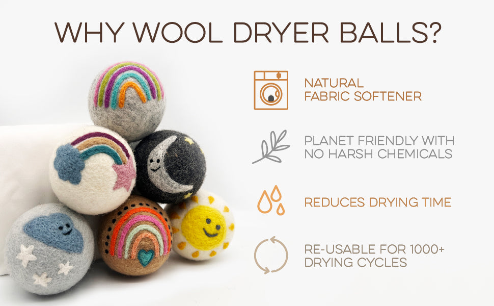 Wool Crochet Reusable Dryer Ball Set Eco-friendly Zero Waste