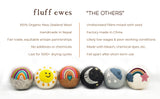 Fluff Ewes "Rain(bow) or Shine" premium wool dryer balls for laundry: set of 6