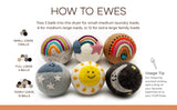 Fluff Ewes "Rain(bow) or Shine" premium wool dryer balls for laundry: set of 6