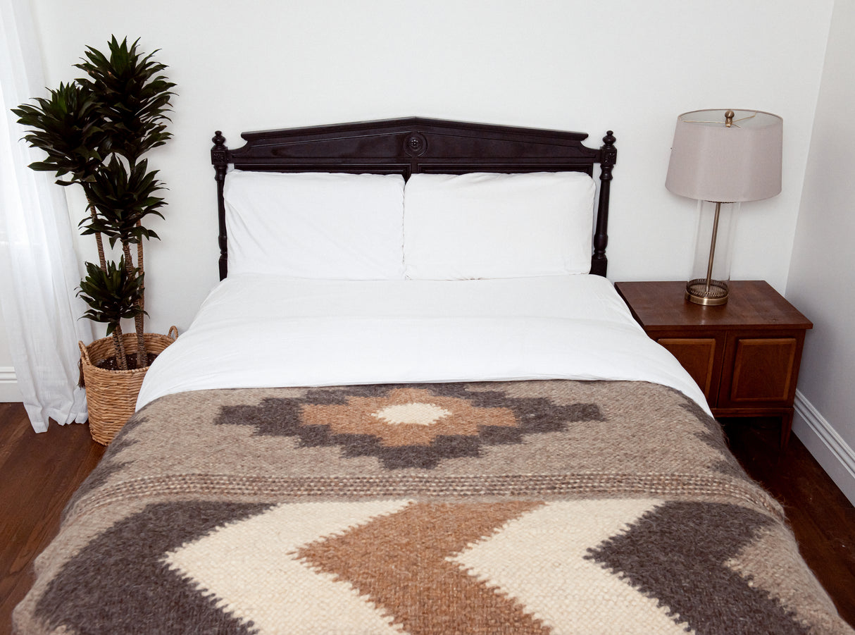 Myr (Peace) Wool Statement Bed Blanket