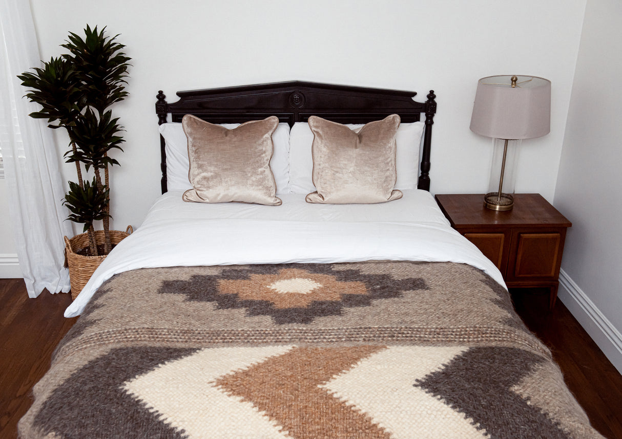 Myr (Peace) Wool Statement Bed Blanket