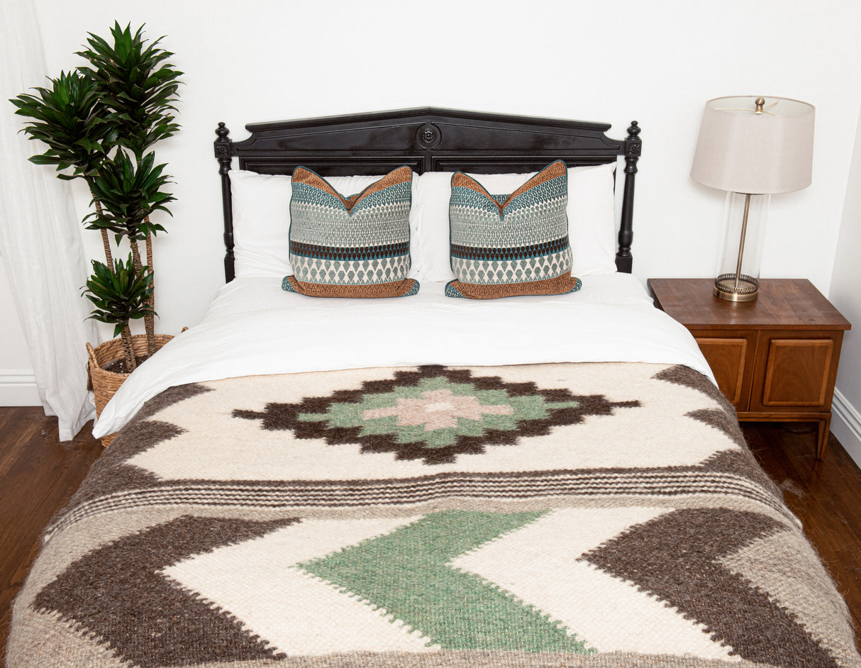 Myr (Peace) Wool Statement Bed Blanket