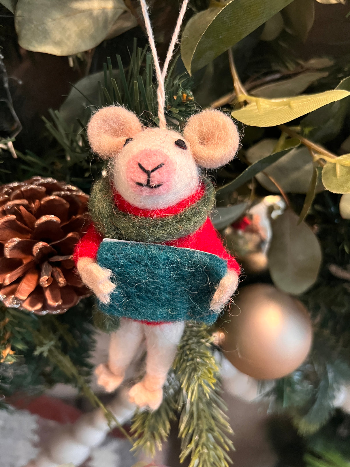 Caroling Mouse Ornament